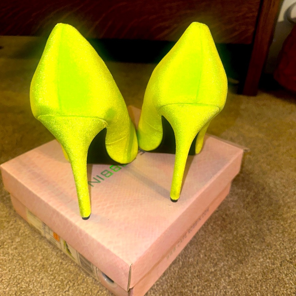 Neon green heels